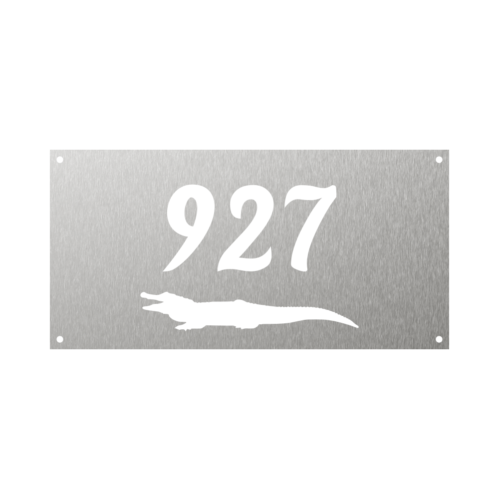 Alligator animal steel House number