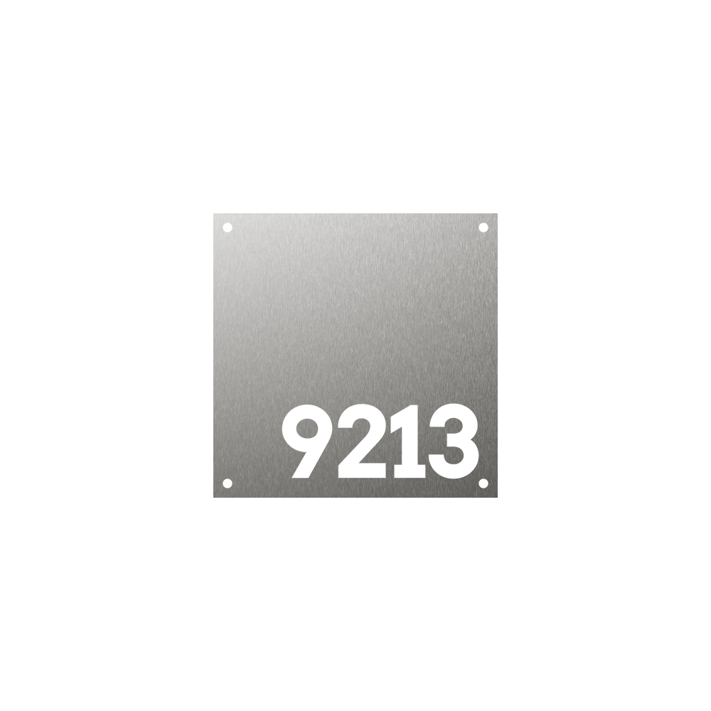 Square rectangular modern elegant house number with Slab font