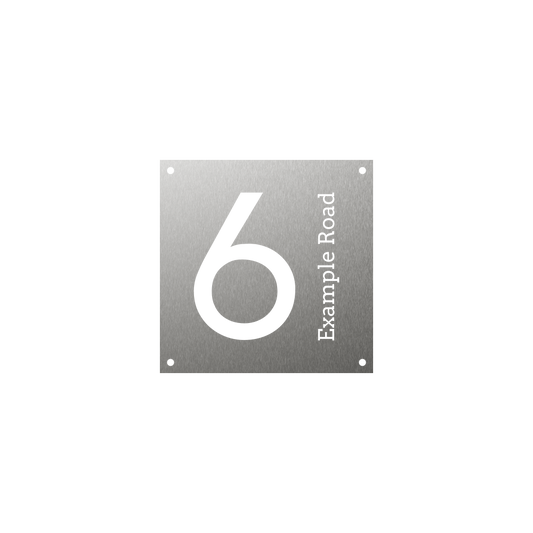 Square metal steel house number with elegant modern design large number